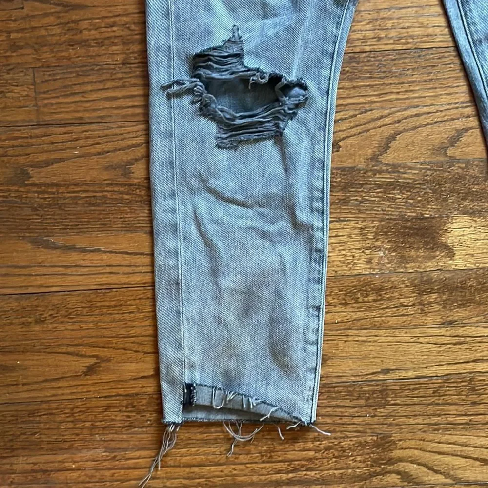 Frame Le Garçon Gray Crop Jeans
